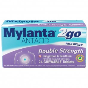 Mylanta 2go Double Strength Chewable Tablets 24's